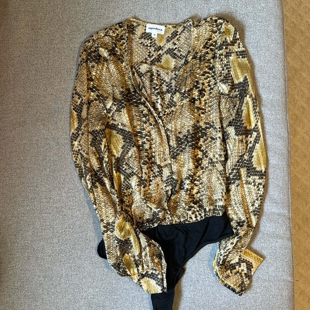 Super down blouse bodysuit